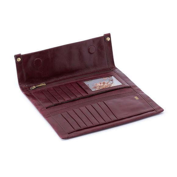 HOBO Women's Vintage Leather Fable Wallet Clutch (Deep Plum) One Size - Picture 2 of 2